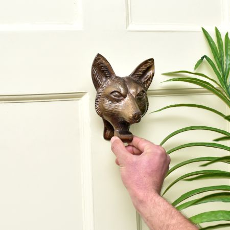 Antique Fox Face Iron Door Knockers