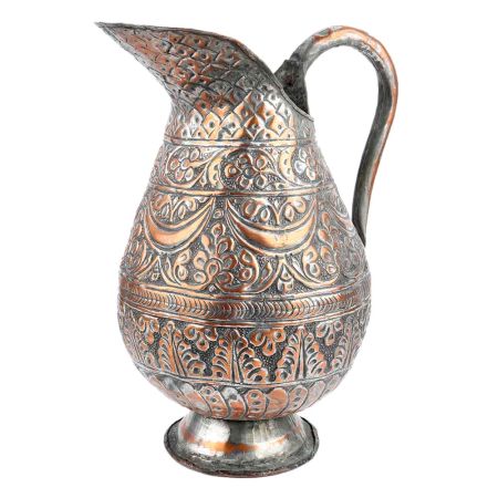 Copper Jug Islamic Style Repousse Pitcher