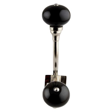 Black Ceramic Silver Iron Hooks