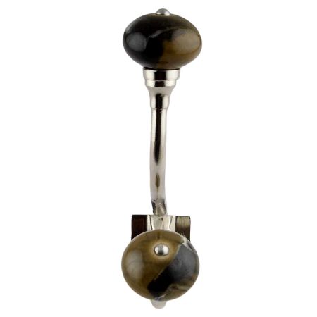 Marble Round Ceramic Silver Iron Hooks