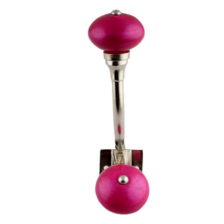 Neon Pink Silver Iron Hooks