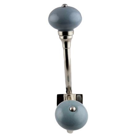 Solid Dark Grey Ceramic Silver Iron Hooks