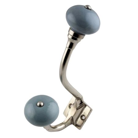 Solid Dark Grey Ceramic Silver Iron Hooks