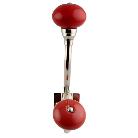 Solid Red Ceramic Silver Iron Hooks