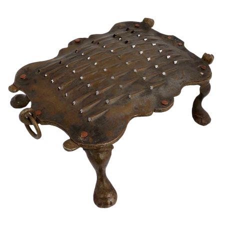 Brass Vegetable Grater  With Scalloped Edges And a Ring To Hang