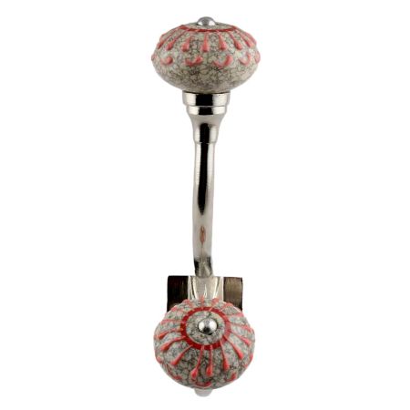 Peach Crackle Wheel Dresser Ceramic Silver Iron Hook