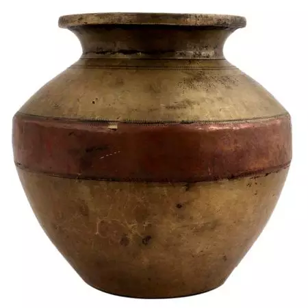 Unique Brass Copper Ganga Jamuna Holy Water Pot Kalash