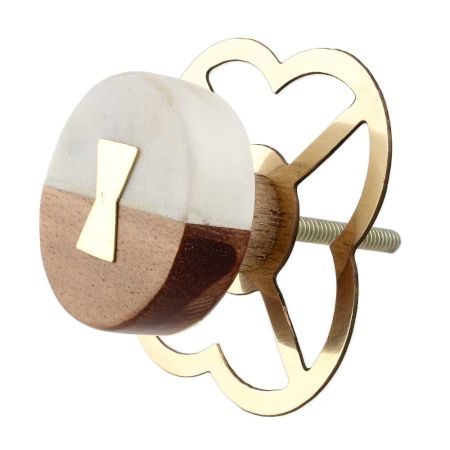 Stone And Wooden Flat Cabinet Knobs