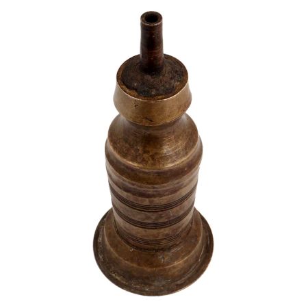 Brass Long Cylindrical With Spiral Design And Single Wick