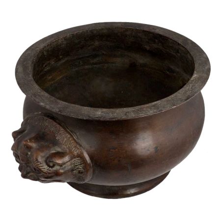 Bras Indoor Planter Two Sided Dragon Side Statue
