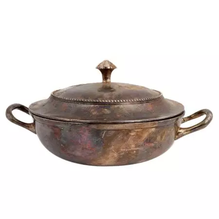 Brass Rice Serving Pot With Lid And Handles
