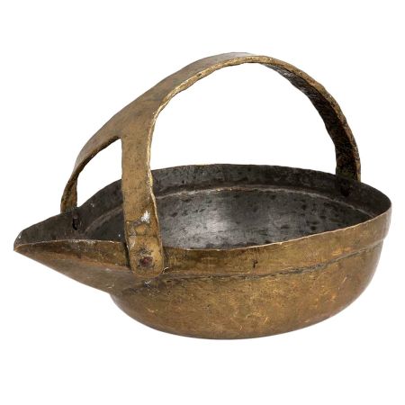 Brass Serving Pot With Handle And Triangular Spout