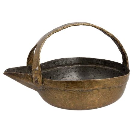 Brass Serving Pot With Handle And Triangular Spout