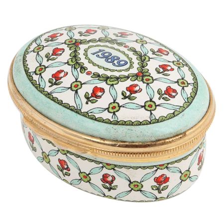 Hand painted Red Roses Porcelain Box With A Message
