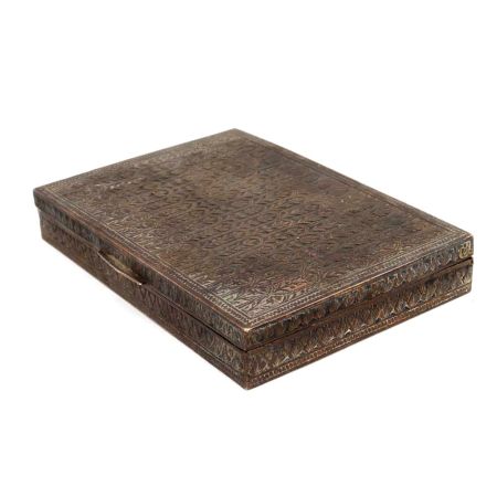 Brass Floral Engraved Cigarette Case With Gift Box