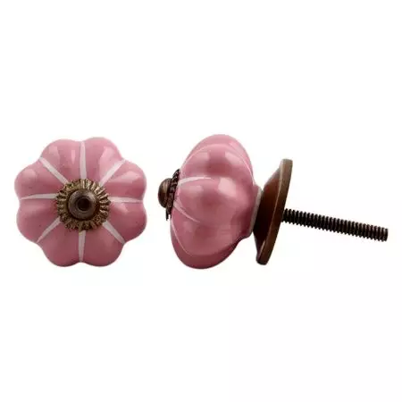 Pink White Medium Knob