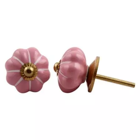 Pink White Medium Knob