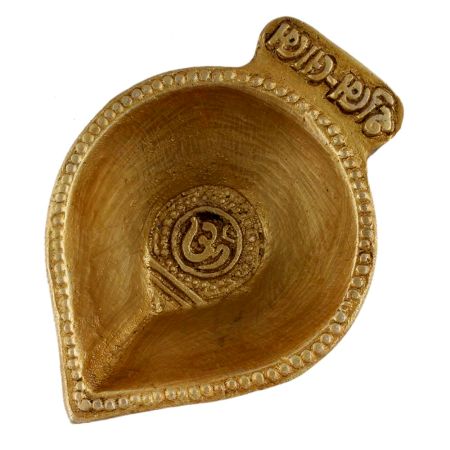 Shubh Labh Om Brass Oil Lamp Diwali Diya