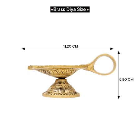Brass OM Carved Temple Diwali Diya Lamp
