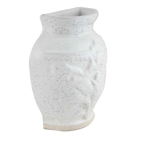 White Ceramic Planter Pot Witih Small Black Dots