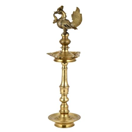 Brass Peacock Design Diya Oil Lamp
