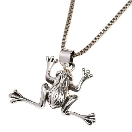 Jumping Tree FrogÂ 92.5 Sterling Silver Pendant