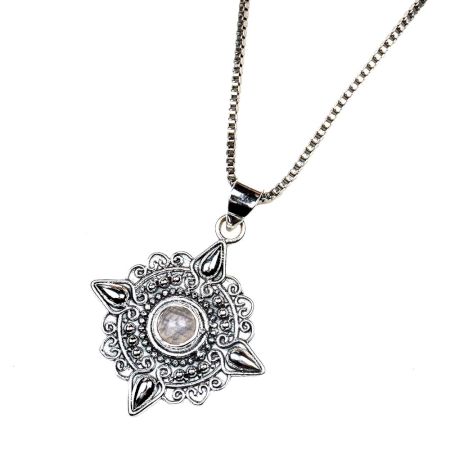 Engraved Holy Cross 92.5 Sterling Silver Pendant