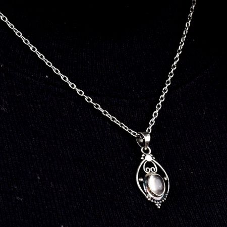 Semi precious Stone Embedded 925 Sterling Silver Pendant Jewelry