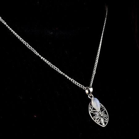 Starry Flower 92.5 Sterling Silver Pendant Jewelry With White Stone