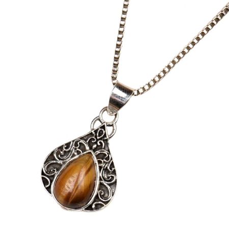 Tiger Eye Border 95.5 Sterling Silver Pendant
