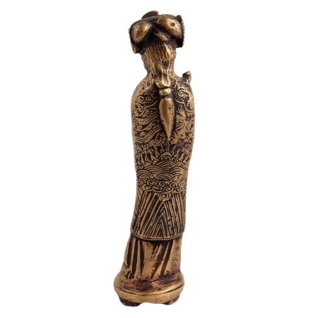 Brass Chinese Queen Statue wearing Expensive clothes