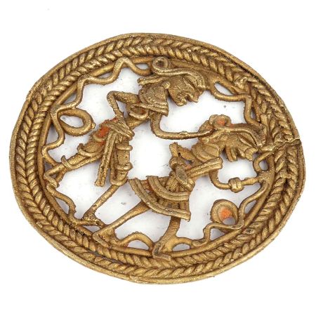 Handmade Brass Dhokra Wall Art Village Couple