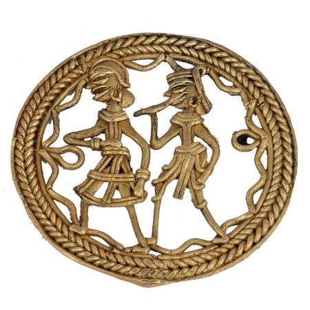 Engraved Kashmiri Copper Plate Wall Hanging