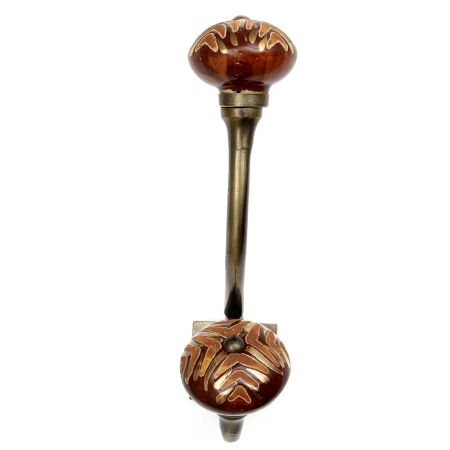 Cherry Wave Etched Ceramic Antique Iron Hook