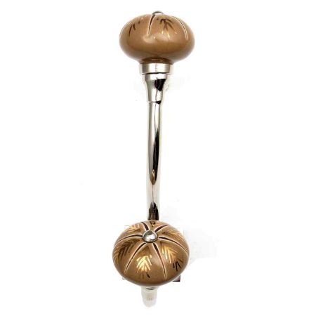 Golden Leaf Ceramic Floral Silver Iron Hook