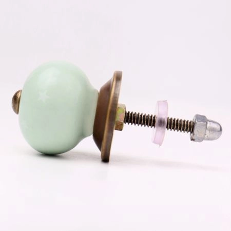 Sage Green White Tiny Star Pattern Cabinet Knobs