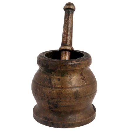 Brass Mortar And Pestle Or Spice Herb Grinder
