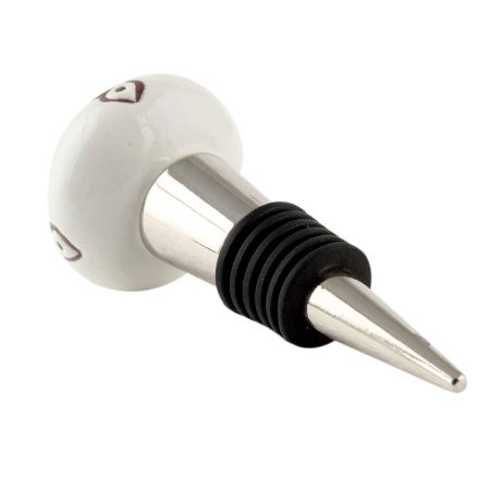 Cream Etched Chain Design Ceramic Wine Bottle Stopper