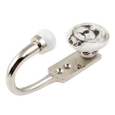 Havanese Dog Face Golden pattern Ceramic Hook