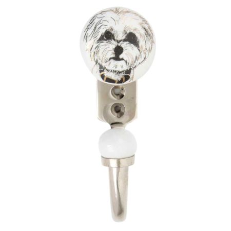 Havanese Dog Face Golden pattern Ceramic Hook