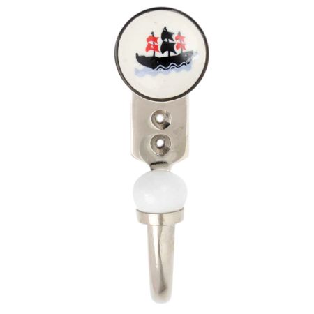 Black Boat Flat Ceramic Hook