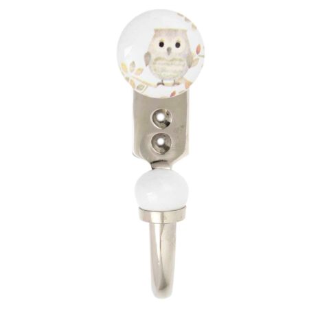 Mixing Color Owl Ceramic Flat Hook
