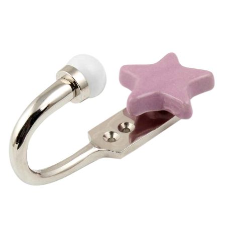 Solid Lavender Star Ceramic Hook