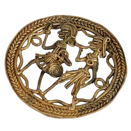 An Exquisite Brass Couple Celebrating Sculptures For Embellishment