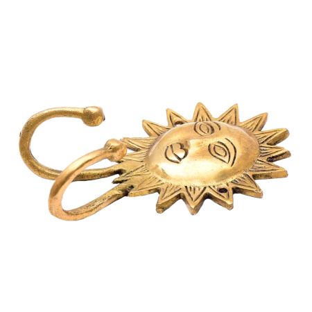 Handmade Brass Surya Dev Face Wall Hooks