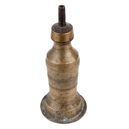Handmade Antique Finish Brass Kerosene Oil Lamp From South India
