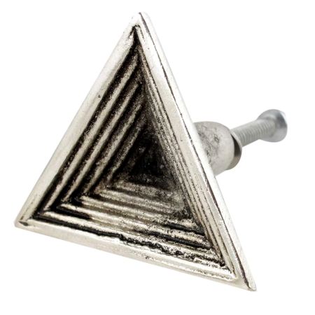 Triangular Pyramid Antique Silver Aluminium Cabinet Knob
