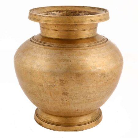 Handmade Rust Finish Brass Spherical Water Pot
