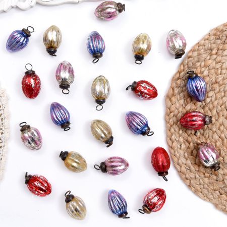 Tiny Small Cut Christmas Hanging In Multi-Colour Set Of 25