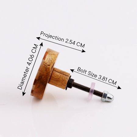 Round Checkerboard Wooden Resin Cabinet Knobs